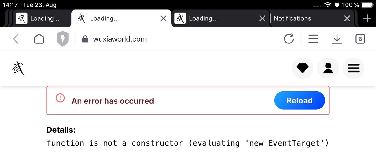 sTxWc3's tweet photo. @Wuxiaworld_Ltd I can't read anything on the site anymore since yesterday. Please fix. https://t.co/AHPL2w5O9b