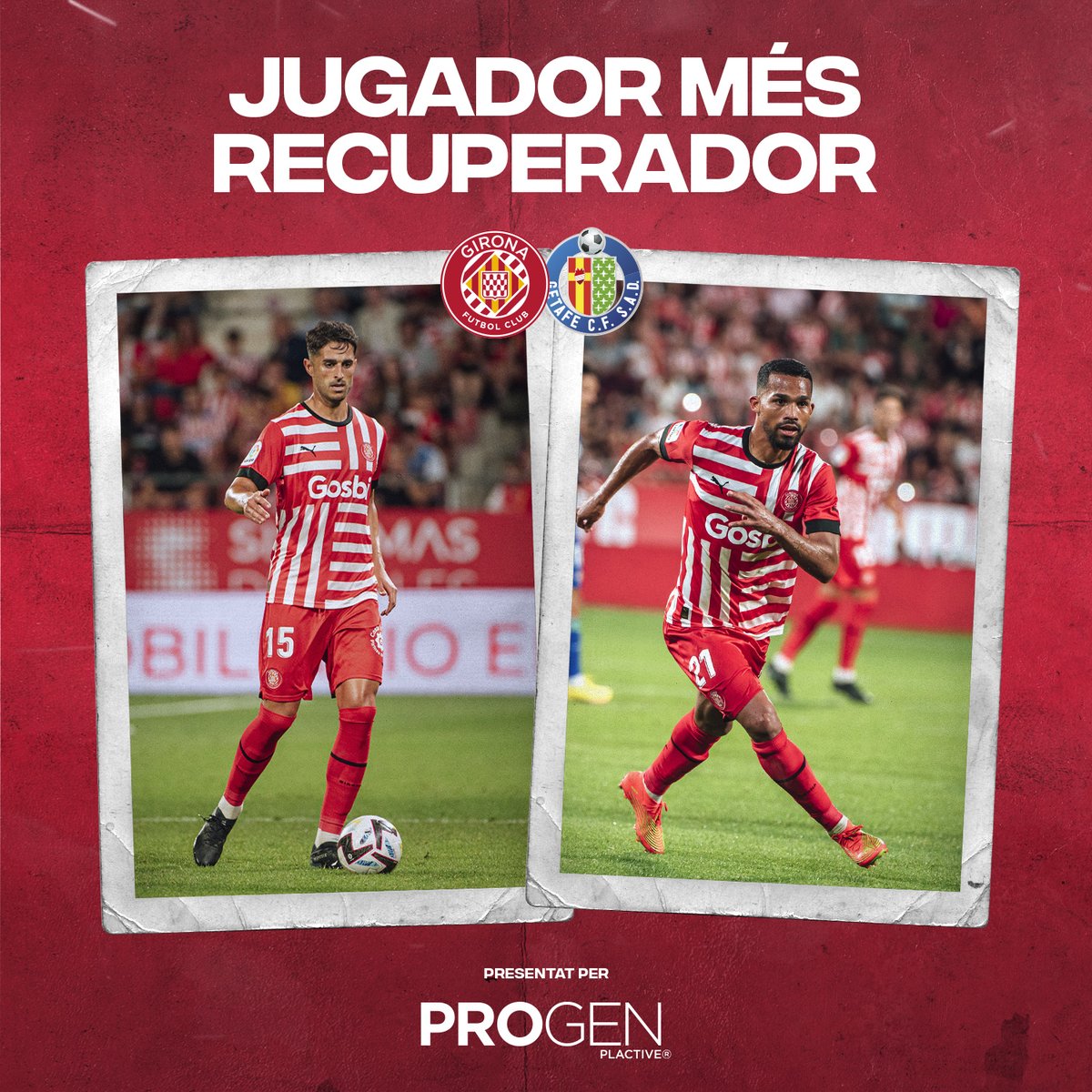 GironaFC's tweet photo. Juanpe i Yangel, els jugadors més recuperadors del partit amb 7️⃣ pilotes recuperades.

#GironaGetafe https://t.co/1HVi0uXjWH