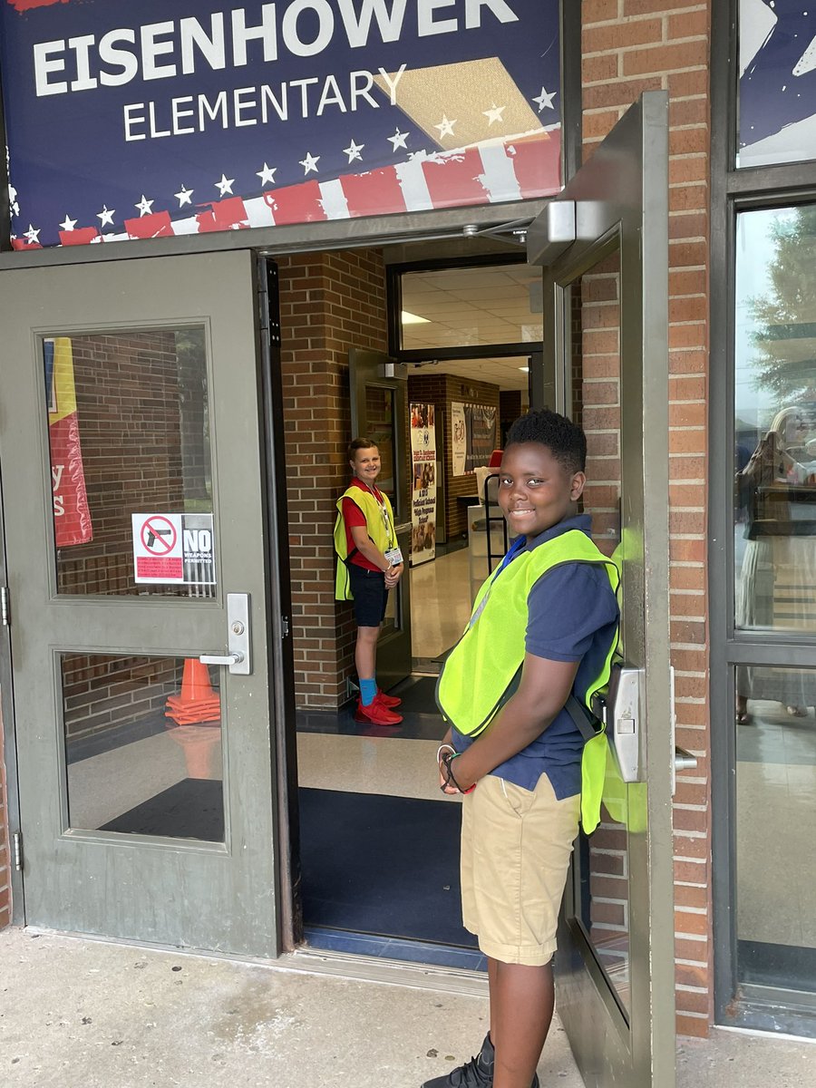 Be as passionate and excited about your job as these young men are on their first day of Safety Patrol <a href="/eaglesofEES/">Eisenhower Eagles</a>