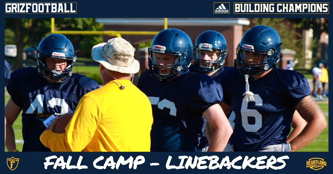 FCGrizFootball's tweet photo. Bridging the gap on defense between the run and pass game, the LBs have been getting after it this camp with Coach Kinkade!
#BuildingChampions https://t.co/vrHqMW7rzG