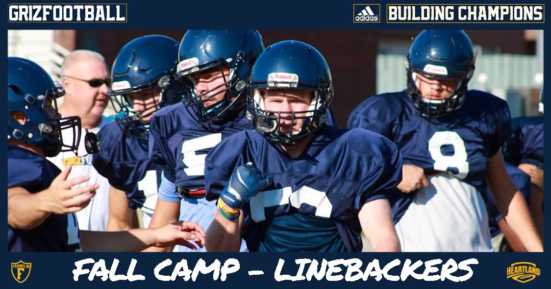 FCGrizFootball's tweet photo. Bridging the gap on defense between the run and pass game, the LBs have been getting after it this camp with Coach Kinkade!
#BuildingChampions https://t.co/vrHqMW7rzG
