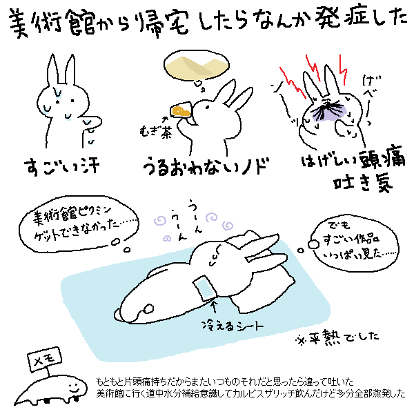 先日、美術館に行くついでに久しぶりにピクミンブルームちゃんとやろうと14000歩以上歩いたら熱中症っぽいことになり遠出の予定が美術館くらいしかない人間が夏にピクミンブルームやると危ないということがわかりました
みなさんもお気をつけください🌞 