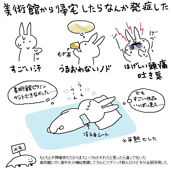 先日、美術館に行くついでに久しぶりにピクミンブルームちゃんとやろうと14000歩以上歩いたら熱中症っぽいことになり遠出の予定が美術館くらいしかない人間が夏にピクミンブルームやると危ないということがわかりました
みなさんもお気をつけください🌞 