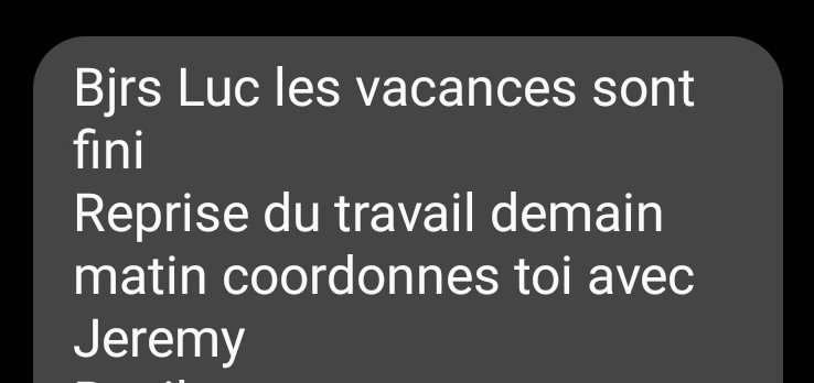 laaaaaaac's tweet photo. Les messages mignons dès le matin 🥰
Trop sympa mon patron 👉👈 https://t.co/QscTcim6zL