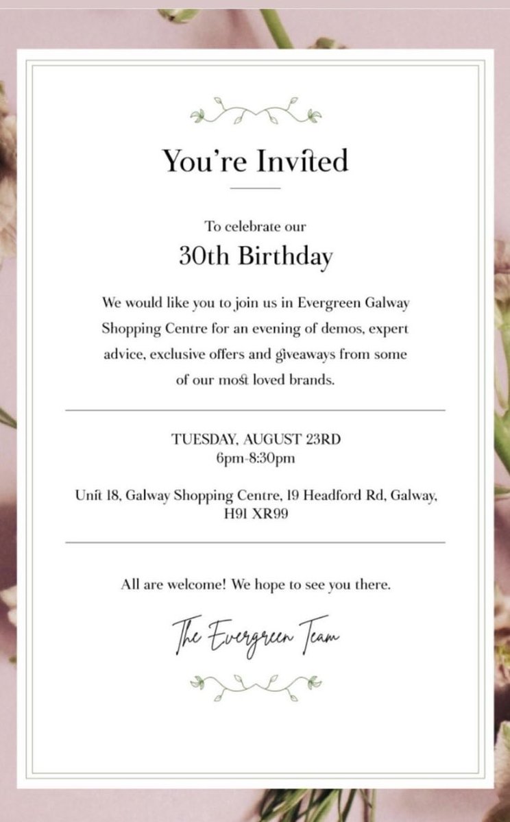 OlMcCabe's tweet image. Hi #Galway celebrating Evergreen’s 30th ultimate birthday party celebrations tonight at their largest independent #healthfood store @evergreenhealthfoods @galwayshoppingcentre this evening 6-9pm. 
Live food demo with me @ClearspringUK @True_NatGood @IIHF_  #supportsmallbusiness