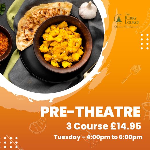 TheKurryLounge's tweet photo. PRE THEATRE MENU β€οΈ
3 COURSE FOR Β£14.95 ππ
SATIATE YOUR HUNGER WITH OUR DELECTABLE INDIAN CUISINE π
START THE WEEK RIGHT π
CALL NOW TO BOOK TABLE βοΈ 01698 284 090
#pretheatre #meal #booktable https://t.co/oN1hZpAA5P