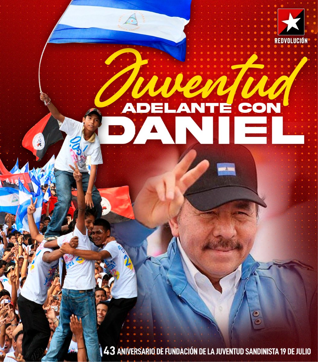 #PatriaBenditayLibre  celebramos todos juntos la fundación de nuestra Juventud Sandinista 19 de Julio y la gran cruzada nacional 

<a href="/CarlaCaldera11/">Teacher Carly</a> 
<a href="/PastranoMartha/">Martha Pastrano</a>
