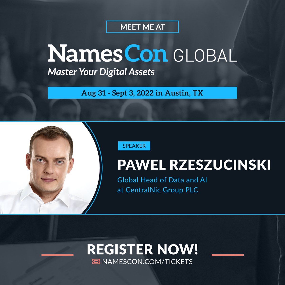 teaminternetcom's tweet photo. We're proud to have our Head of Data and AI @PawelRzeszu representing the CentralNic team at @NamesCon Global 2022! He'll be delivering a presentation as a Keynote Speaker on the Brussels Effect and its consequences to the digital industry. https://t.co/vM4h3mSVT5