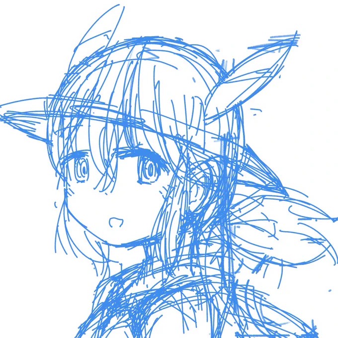 表紙用に描いていたが本の内容と合わなさそうなので一旦保留になったかばんさんラフ 