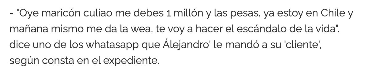 felipeazua's tweet photo. Si bien la historia de Victor Moreno tenía parte de verdad como el cobro a un cliente y el ataque con perdigones que sufrió, nunca se contó que el cliente fue extorsionado por haber contratado sus servicios y recibió cortes de arma blanca, este es un proceso abierto https://t.co/HK17apCylS