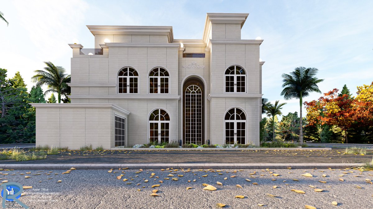 واجهه كلاسيك من أعمال مكتب الريان 
مارأيكم في الأقواس المرتفعه؟