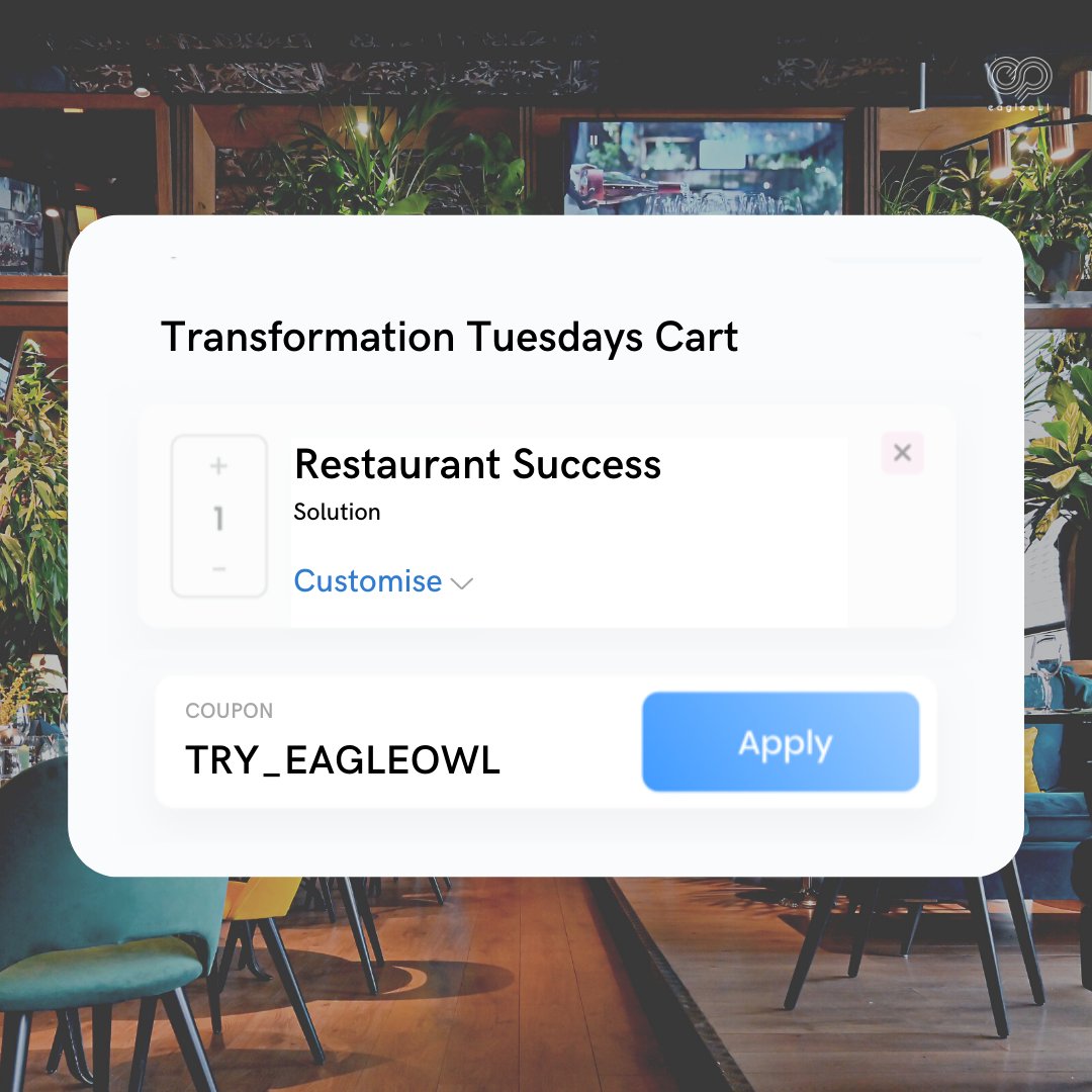 TryEagleOwl's tweet photo. The only coupon that gets you unbelievable benefits!
#tuesdayvibe #transformationtuesday #tuesday #shoppingcart #coupons #restaurant #restaurantmanagement #restaurantinventory #restauranttech #restaurantsoftware #restaurantsuccess #success #successmantra https://t.co/wQmuAcnftt