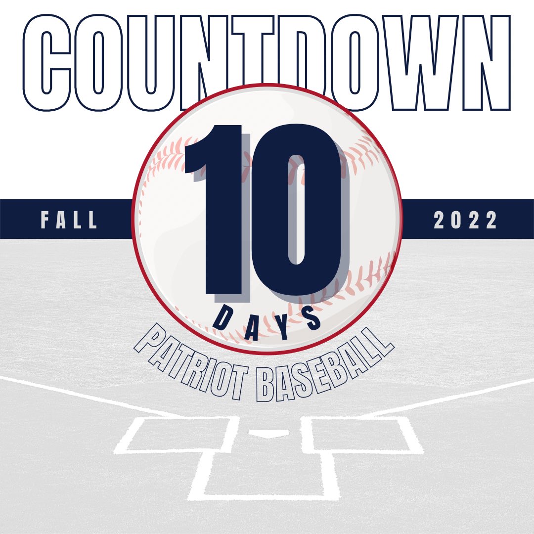 MUpatriots's tweet photo. Let the countdown to Fall Baseball begin! ⚾️ We are just 10 days away now!

Check out the BBC Patriots baseball schedule at https://t.co/nF77yEctZr. https://t.co/USvuLjethM