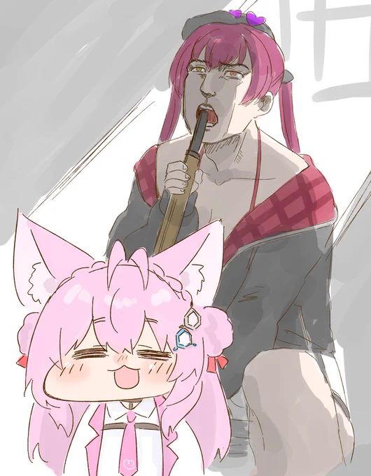 #頭ピンク組#こよりすけっち#マリンのお宝 