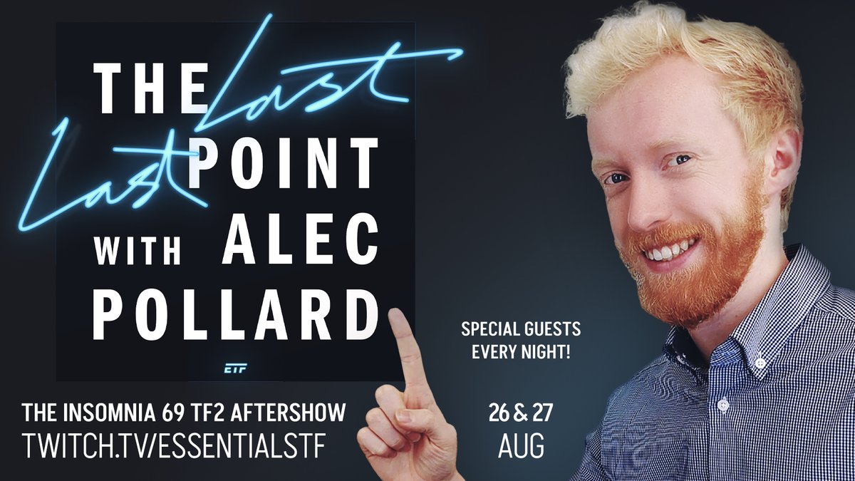 TF2Essentials's tweet image. After a jam packed day of watching #i69TF2, join @Lucky_casts on:

The Last Last Point: The Insomnia 69 TF2 After Show!

We've got some awesome special guests lined up, so make sure to tune in at Twitch.TV/EssentialsTF late night on the 26th &amp;amp; 27th!