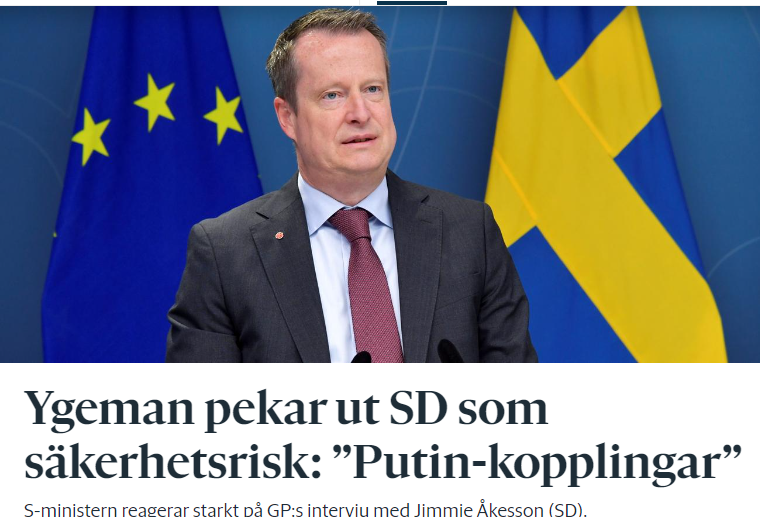 ROGSAHL's tweet photo. Och detta kommer då från mannen som såg till att andra länder fick tillgång till hemligheter i Sverige. 
Gå och lägg dig Ygeman. #svpol #val2022 #valet2022 https://t.co/SXCWr22k1m