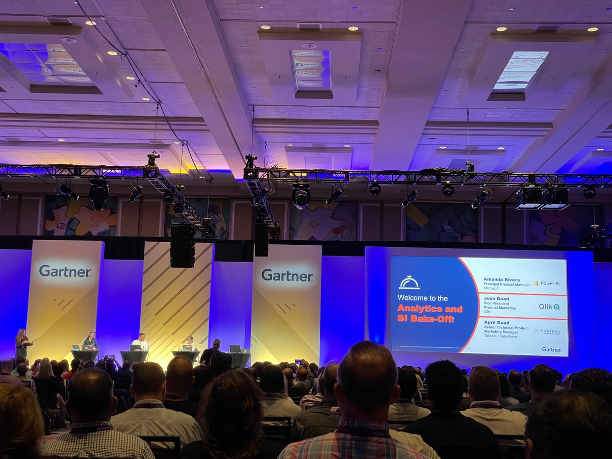qlik's tweet photo. We're at the Gartner Data & Analytics Summit in Orlando today getting ready for the #BIBakeoff with @joshdotbad! https://t.co/LYzS7BdEtQ