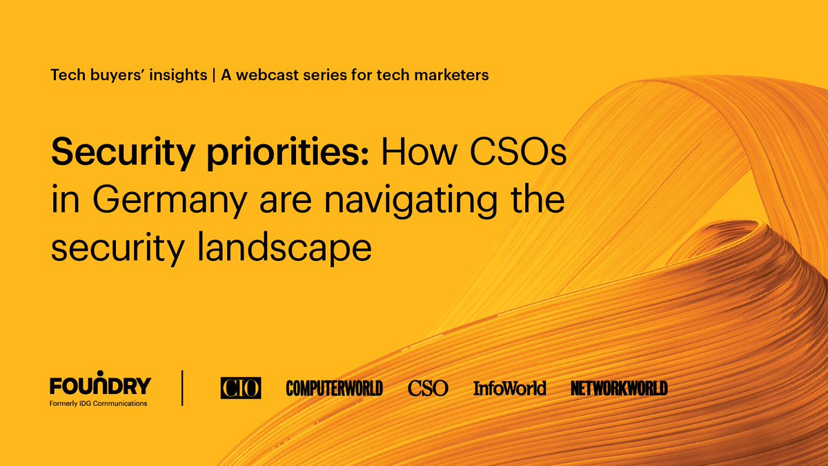 FoundryCo_Inc's tweet photo. Which #security tools & solutions are being actively researched by CSOs in Germany? Majority say #ZeroTrust, and #CASBs. Watch Foundry’s #Security Priorities in #Germany webcast to learn more: https://t.co/oof0Cgxl3Q https://t.co/SkVnKuudwy