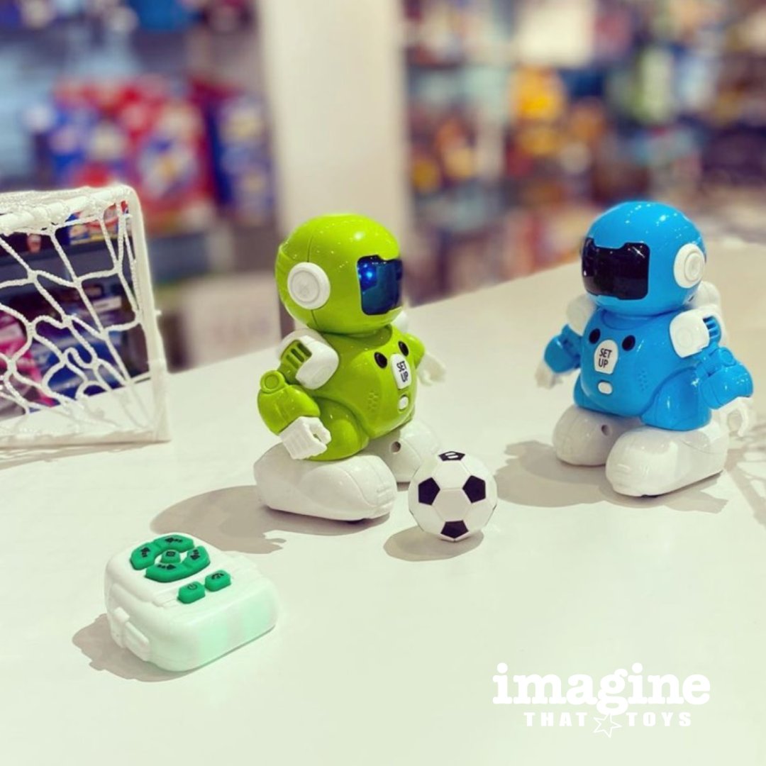 ImagineThatKS's tweet photo. Robots playing sports might be the craziest thing we have ever seen! What do you think? ⚽️ 🤖 🥅
#Soccerbot #Robots #STEM #ImagineThatToys https://t.co/zGPn1a1jFi