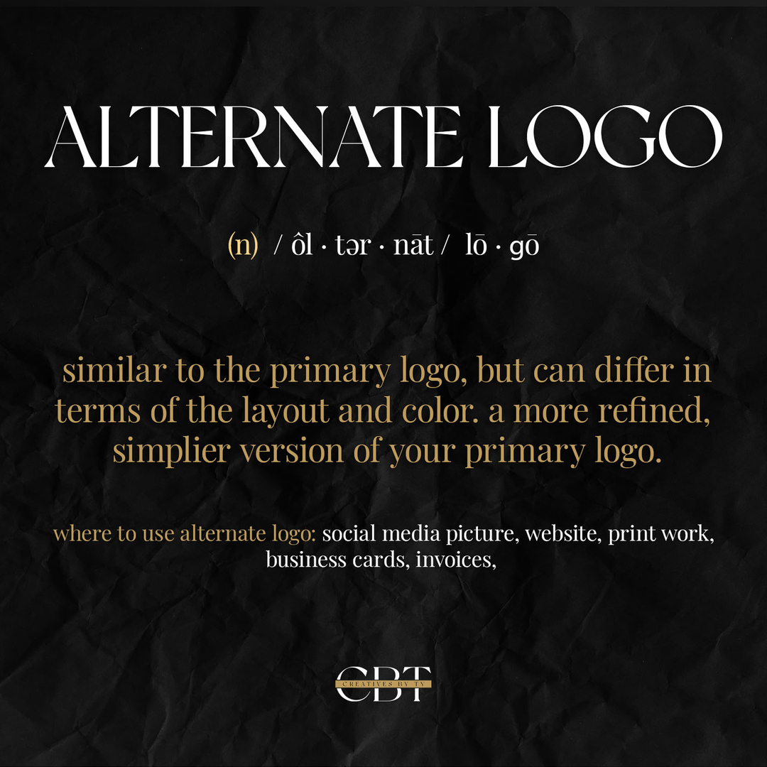 CreativesByTy's tweet image. Just a reminder - #DesignDefined 📝

I Consider The Alternate Logo Your Primary Logo&apos;s BFF 👯‍♀️ It Uses Elements of the Primary Logo but May Be Arranged A Little Different. In Most Cases It&apos;s Your Logo Words Stacked On Top Of Each Other or With Not As much Information.