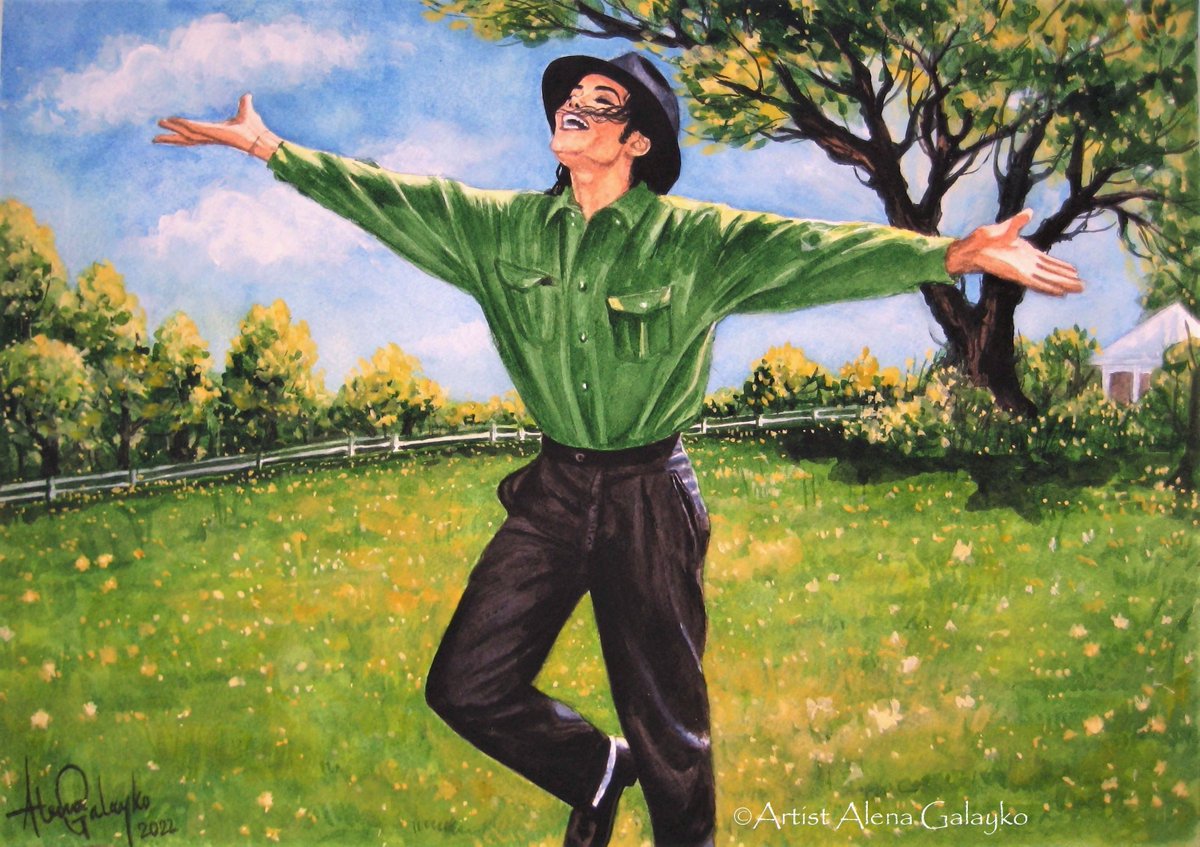 Alena_Galayko's tweet image. Finished painting💚MICHAEL IN NEVERLAND💚
commissioned art,watercolors on paper
#MichaelJackson #mj #MichaelJacksonart #mjfam #mjfans #michaeljacksonfans #commissionedart #mjlovers #watercolor #aquarelle #art #artist #painting #arts #soldiersoflove #fineart #smile #neverlandranch