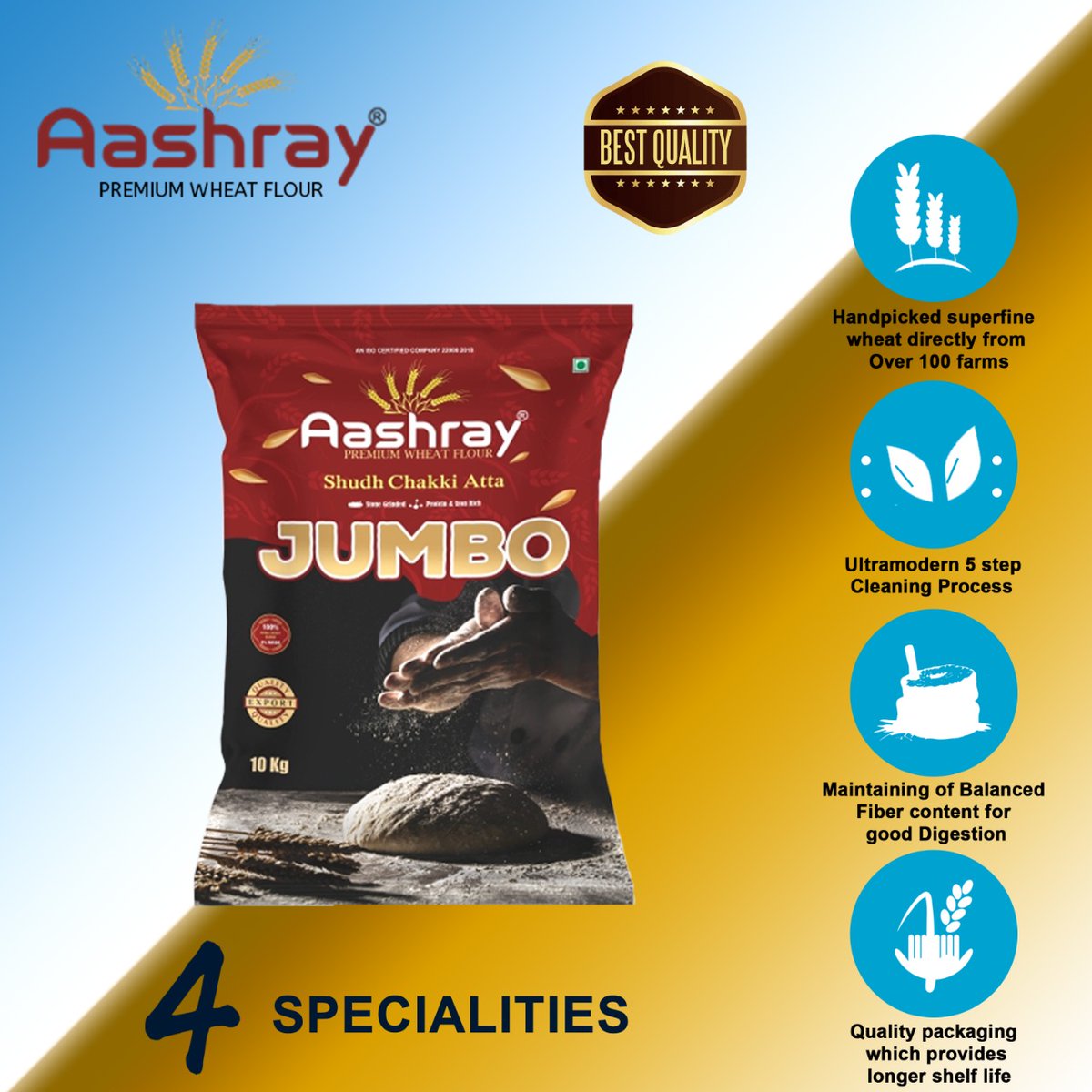 AashrayFlour's tweet photo. Offering you the best flour
Website : https://t.co/jvlzyOrKot
Contact No : 84605 96979/98791 84149/91575 31319

#aashraypremiumwheatflour #wheatflour #wheatatta #chakkiatta #shudhchakkiatta #jumbopack #wheatfields #fiber #premiumquality #shelflife #rajkot #Gujarat https://t.co/XsXUajei4a