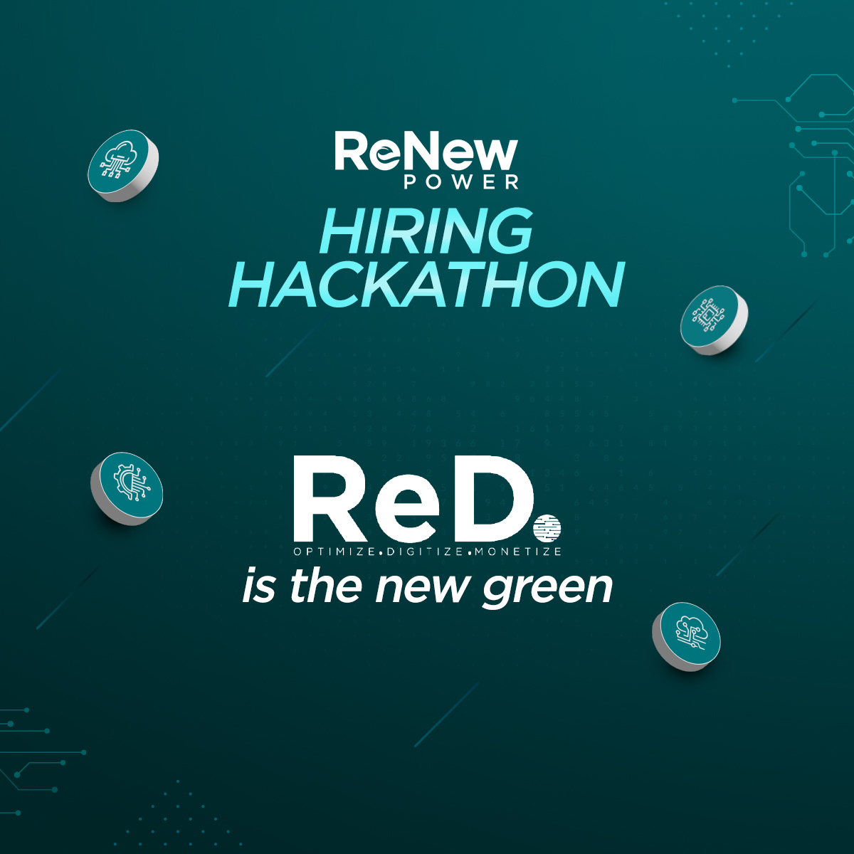 ReNewCorp's tweet photo. ReNew Power Hiring Hackathon is on!
Help create a model to reduce unplanned downtime in wind turbines & win big β https://t.co/rNWfuB0GQP
#ReNew4India #Hiring #Hackathon #HiringHackathon https://t.co/YDAlILoxTb