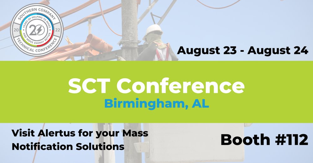 alertustech's tweet photo. The @alertustech team is at the @SouthernCompany Technical Conference in Birmingham, AL. Visit booth #112 to see how our System can provide mass notification and critical communication solutions for utilities and energy industries.
#SCT22 #EmergencyPreparedness #IndustrialSafety https://t.co/74QAtLM6Qh