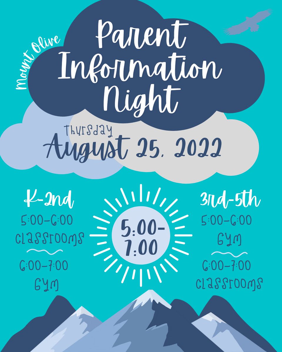 MountOliveElem's tweet photo. We hope to see you on Thursday for Parent Information Night! https://t.co/wKewKIesTZ