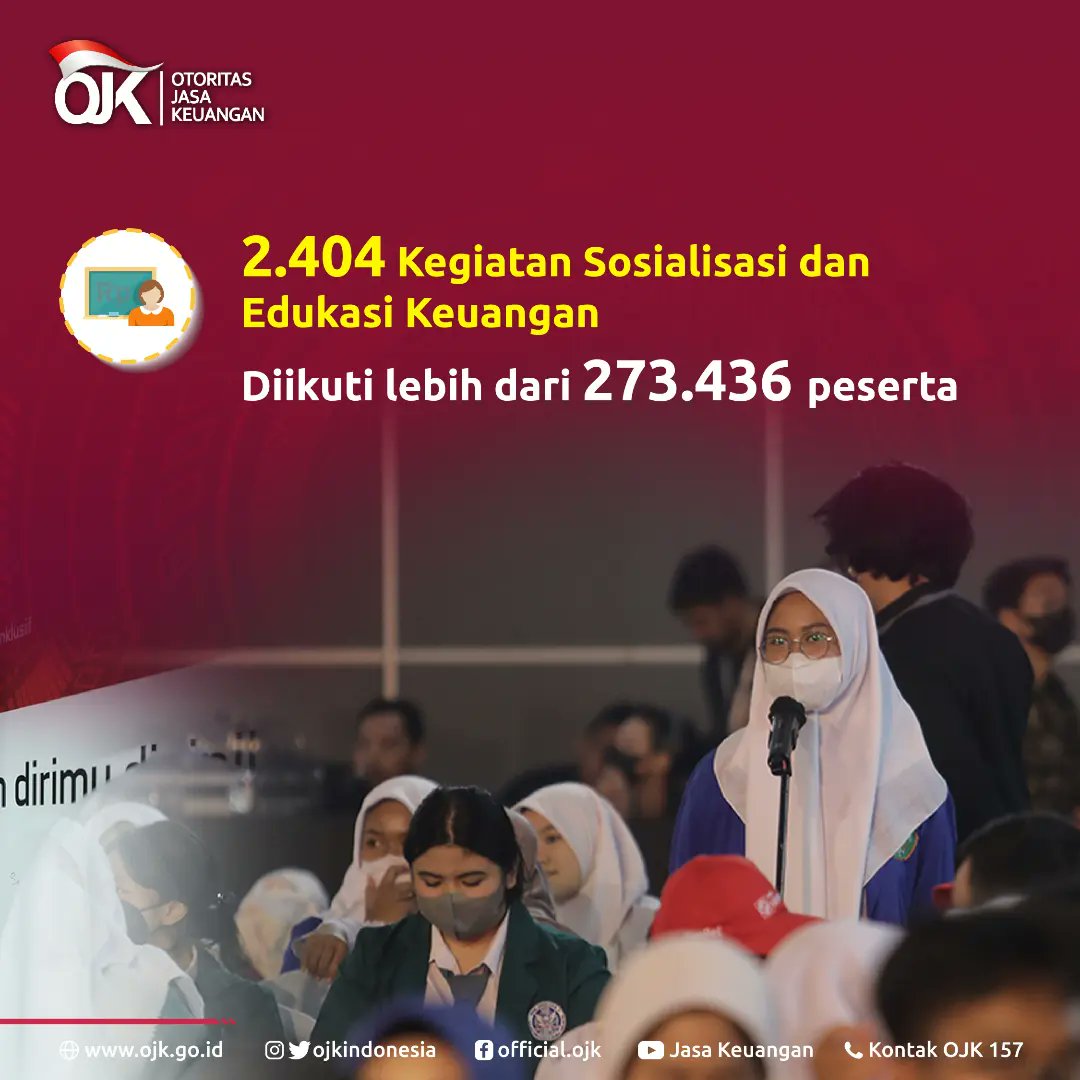 ojkindonesia's tweet photo. serta mendorong budaya menabung sejak dini khususnya di kalangan pelajar dan mahasiswa.
Apa saja keseruan Puncak KREASIMUDA? Yuk kita lihat di postingan berikut.
#OJKIndonesia #sikapiuangmu #KREASIMUDA2022 #KEJAR #SIMUDA #menabung #ayomenabung #HariIndonesiaMenabung2022 https://t.co/bkYz94cEzZ
