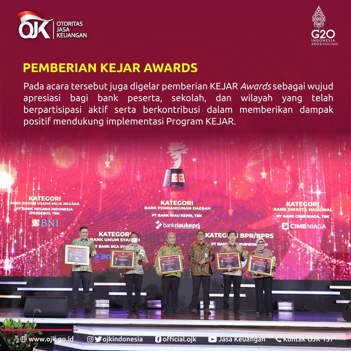 ojkindonesia's tweet photo. serta mendorong budaya menabung sejak dini khususnya di kalangan pelajar dan mahasiswa.
Apa saja keseruan Puncak KREASIMUDA? Yuk kita lihat di postingan berikut.
#OJKIndonesia #sikapiuangmu #KREASIMUDA2022 #KEJAR #SIMUDA #menabung #ayomenabung #HariIndonesiaMenabung2022 https://t.co/bkYz94cEzZ