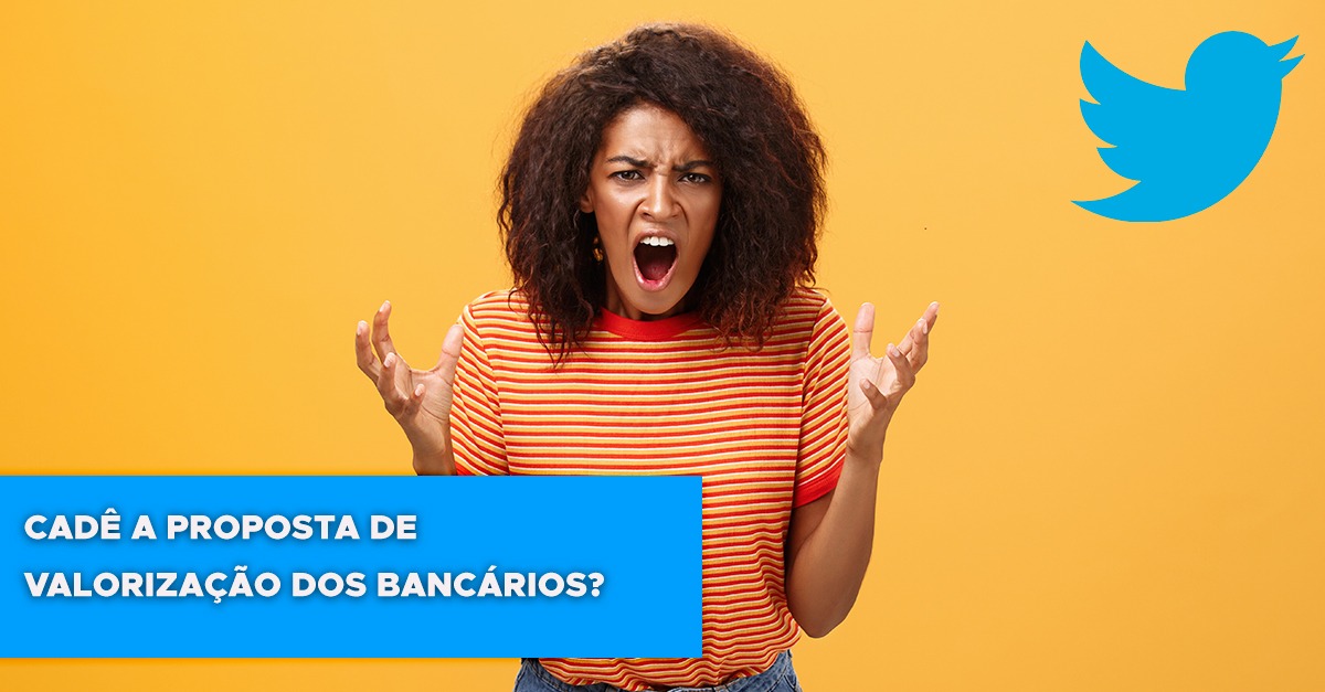 Ei, <a href="/Itau/">Itaú</a>, <a href="/Bradesco/">bradesco</a>, <a href="/BancodoBrasil/">Banco do Brasil</a>, <a href="/Santander_br/">Santander Brasil</a> e Caixa, cadê a proposta decente para os bancários e bancárias? Cadê a valorização? #QueVergonhaFenaban