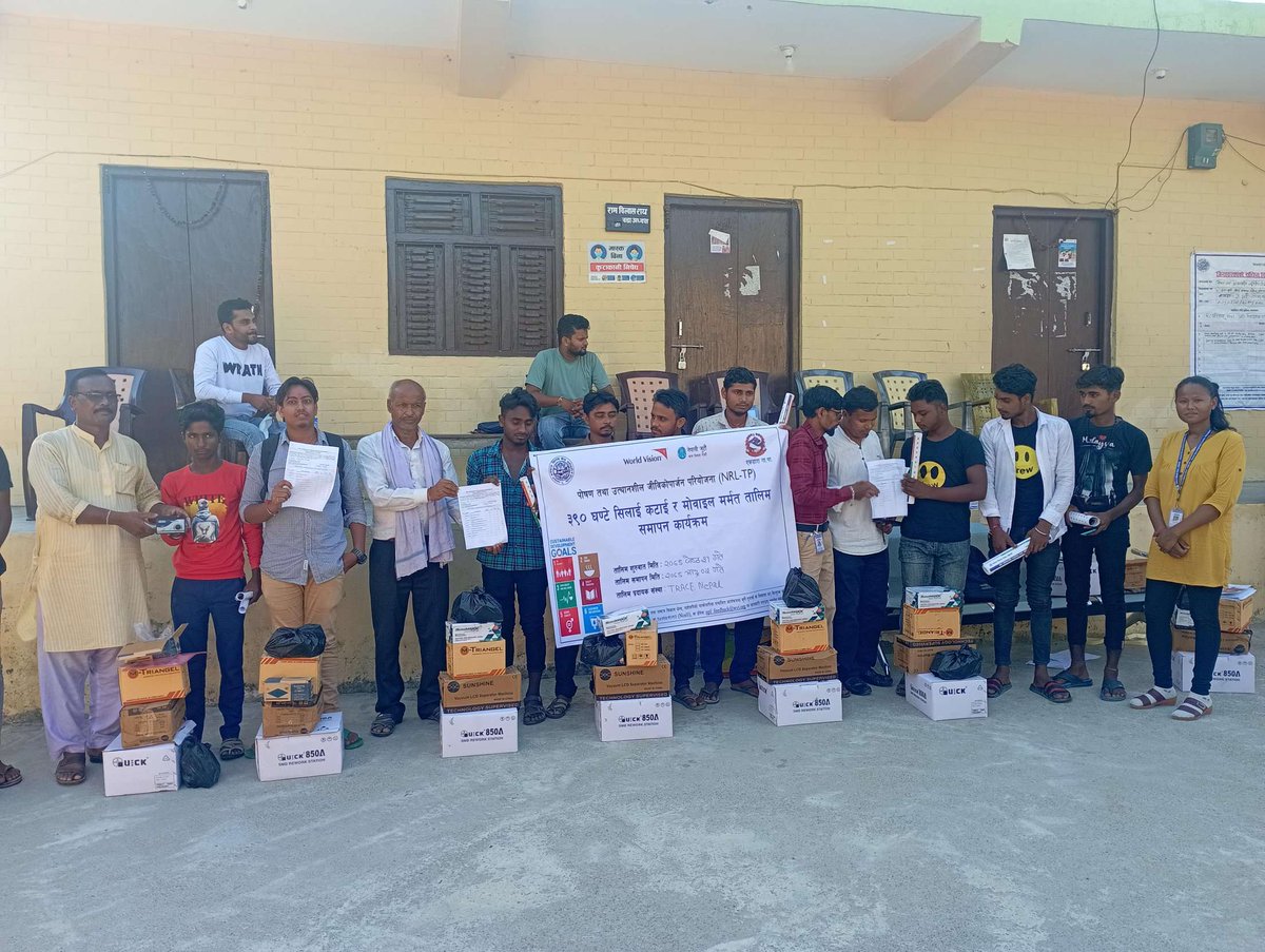 WVINepal's tweet photo. 390 hours of vocational training on tailoring &amp; mobile repairing was concluded this week at Ekdara Rural Municipality, Mahottari district. https://t.co/Ywo4Rj8qzd