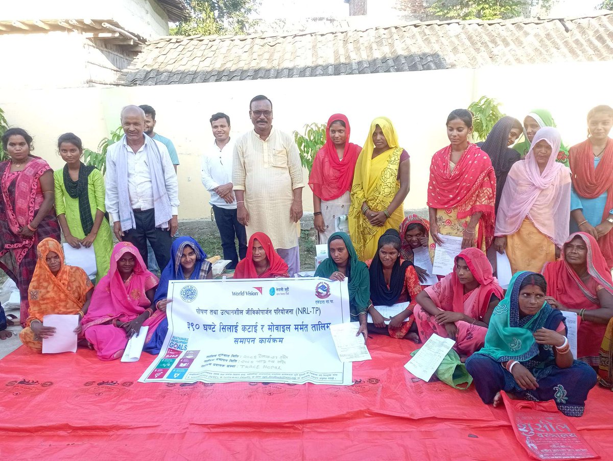 WVINepal's tweet photo. 390 hours of vocational training on tailoring &amp; mobile repairing was concluded this week at Ekdara Rural Municipality, Mahottari district. https://t.co/Ywo4Rj8qzd