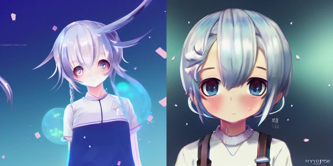 Midjourneyの①Ver.3くんと②betaくんの「kawaii」感の違い。どちらも可愛いけど…betaくん、君さぁ…#Midjourney 