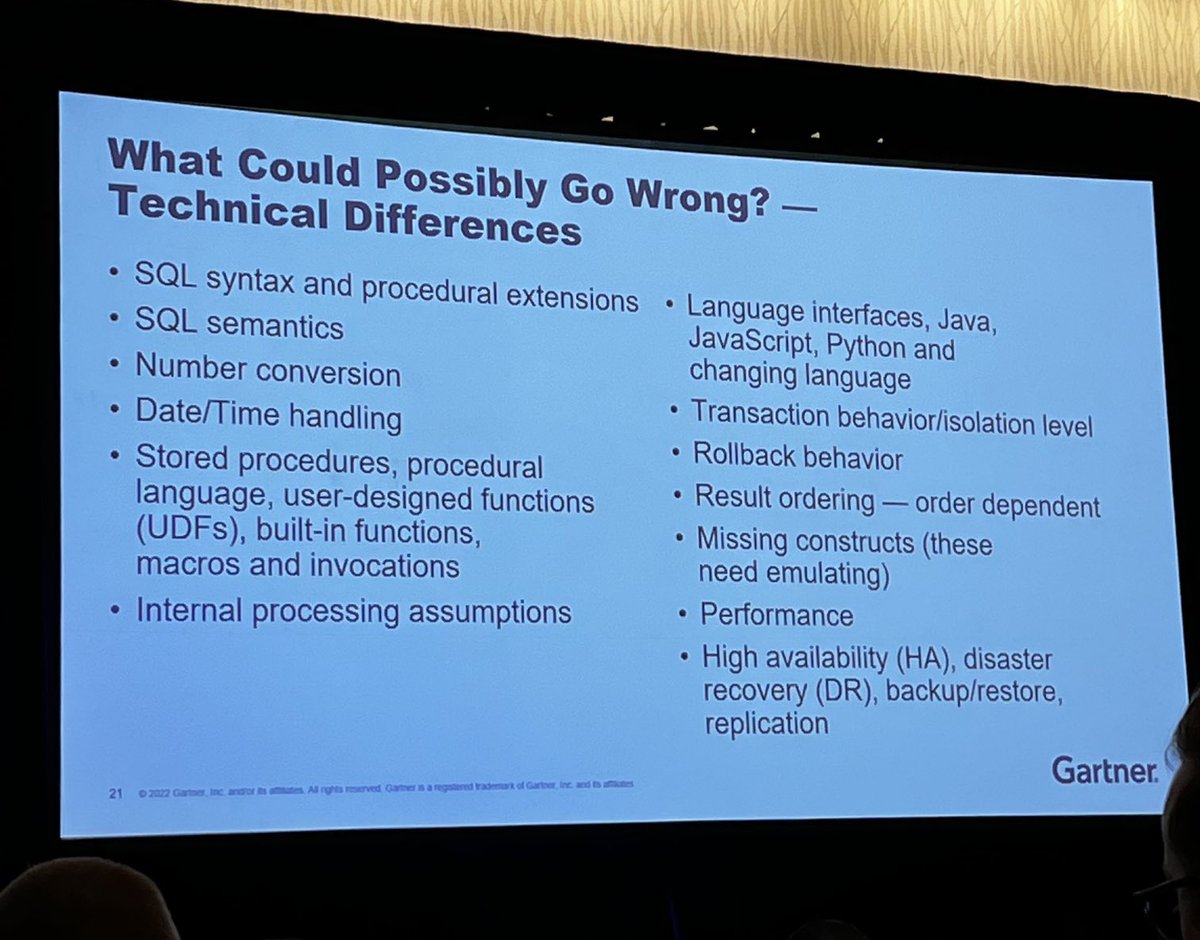 What could go wrong with RDBMS migration #gartnerDA