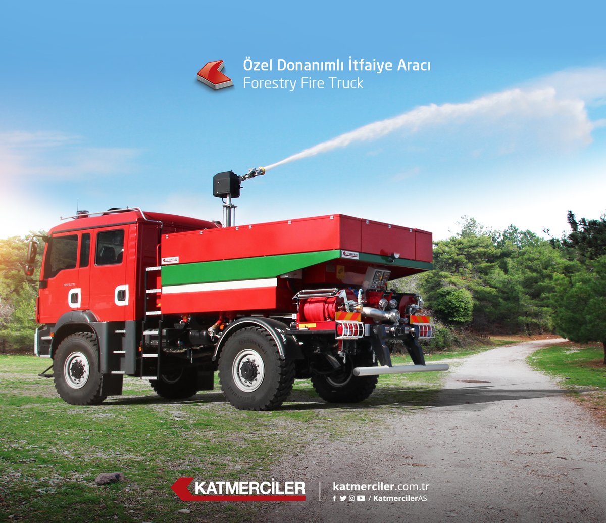 KatmercilerAS's tweet photo. Özel Donanımlı İtfaiye Aracı / Forestry Fire Truck
#Katmerciler #itfaiyearaçları #itfaiye #yangınsöndürme #ormanitfaiye #forestfiretruck #forestfire #firetruck #firefightingvehicles #firefighter #firedepartmant #firedept #fire #firefighting #forest #forestry #firerescue #4x4 https://t.co/leMQEBtodc