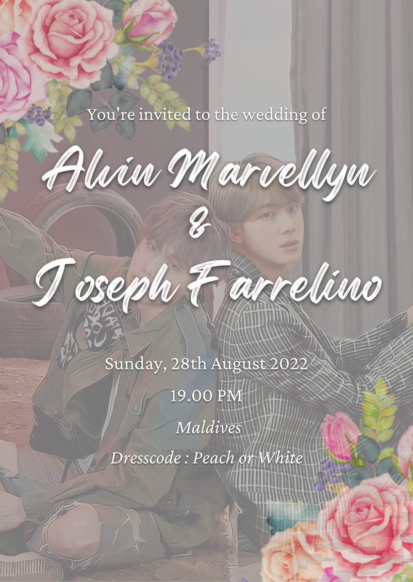 ㅤ

He who finds a love, finds a good things,
and obtains favor from the Lord
────────┄┄ ❥

You presence is requested when
@vonynious &amp; @RPJINS

Will be joined in holy matrimony,
On sunday, 28 August 2022
at 7.00 PM

❣ Maldives 
#AdventuresOfAlvinJoseph

ㅤ