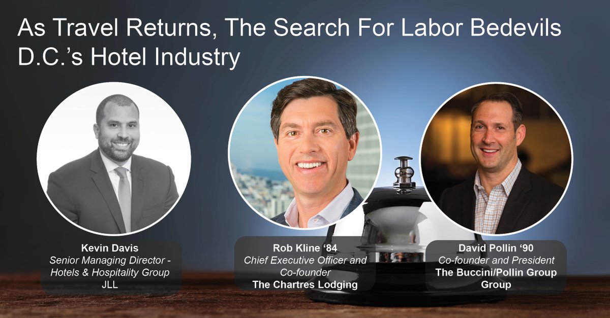 Recently, #CREF board members Kevin Davis, senior managing director - hotels &amp; hospitality group, <a href="/JLL/">JLL</a>; Rob Kline ‘84, CEO and co-founder, Chartres Lodging Group; &amp; David Pollin ‘90, co-founder and president, @Buccini/Pollin talked industry hiring issues. bit.ly/3TcCRdq