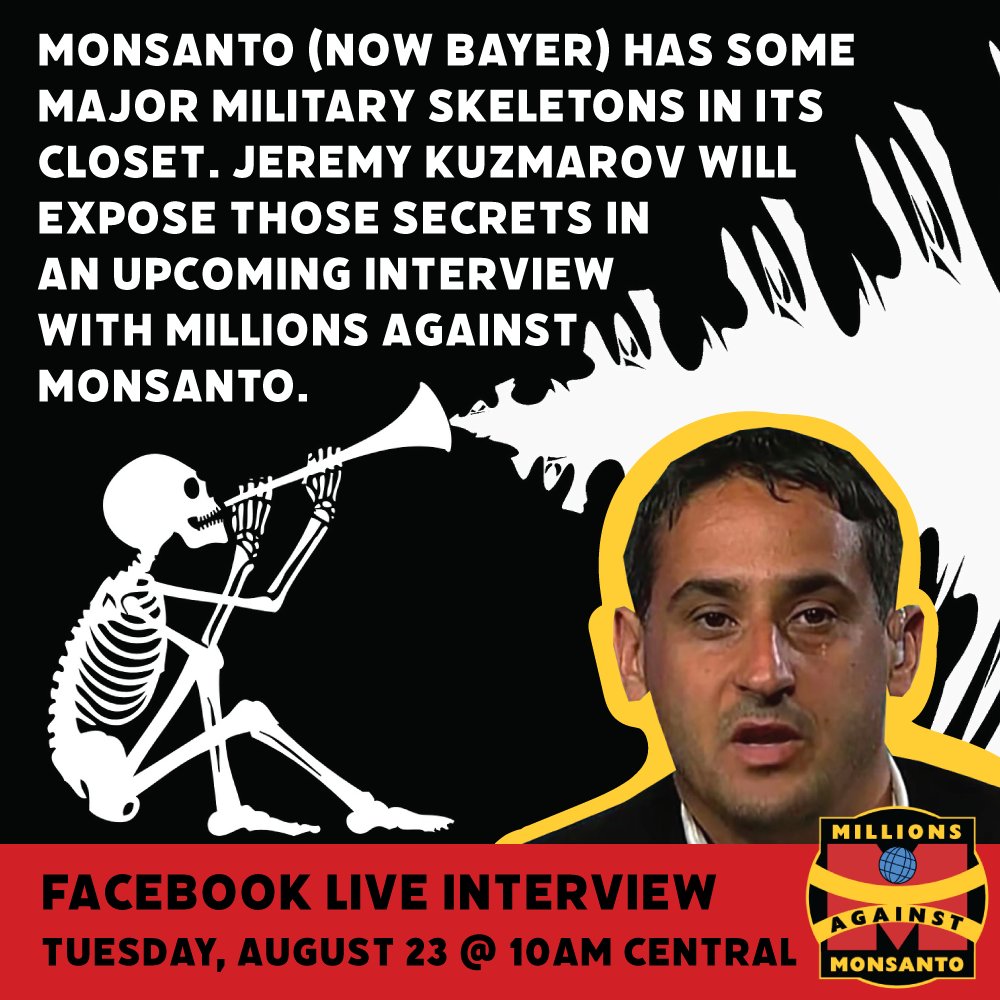 Today at 10AM Central! 

The Secret Military History of Monsanto: A Conversation with Covert Action Magazine Reporter Jeremy Kuzmarov

➡️➡️ orgcns.org/3QKVS5h