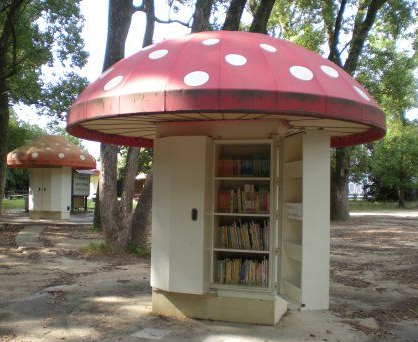Japanese mushroom library in Kyoto botanical gardens