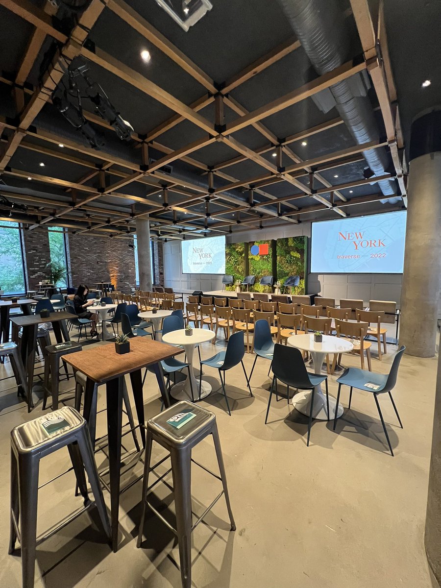 lmighdoll's tweet photo. The calm before the exciting day ahead at #TraverseLocal in NYC with @TripActions! 

Thanks to all of our sponsors:
@united @HiltonHotels @Visa @AmadeusITGroup @Enterprise @Sabre_Corp @AmericanAir @Lufthansa_USA @nhhotelgroup https://t.co/vuXz5yD0Js