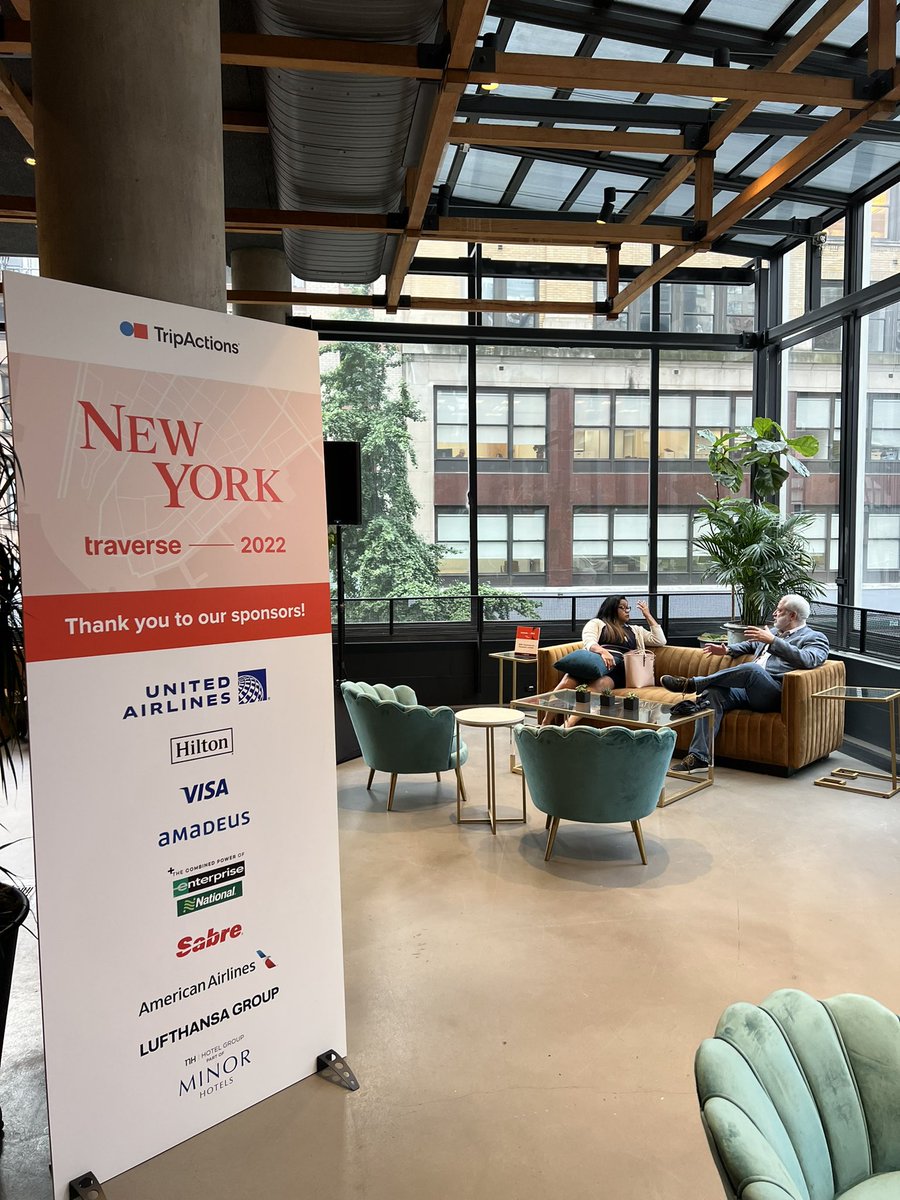 lmighdoll's tweet photo. The calm before the exciting day ahead at #TraverseLocal in NYC with @TripActions! 

Thanks to all of our sponsors:
@united @HiltonHotels @Visa @AmadeusITGroup @Enterprise @Sabre_Corp @AmericanAir @Lufthansa_USA @nhhotelgroup https://t.co/vuXz5yD0Js