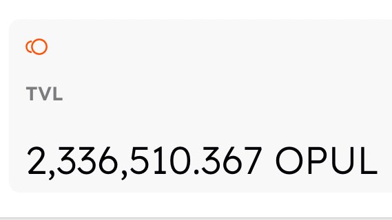 ceoleeparsons's tweet photo. In a few hours we already hit 2.3m $OPUL TVL.
10m next target 🚀

https://t.co/j9yXUC7aUb https://t.co/LJqmPnn8N1