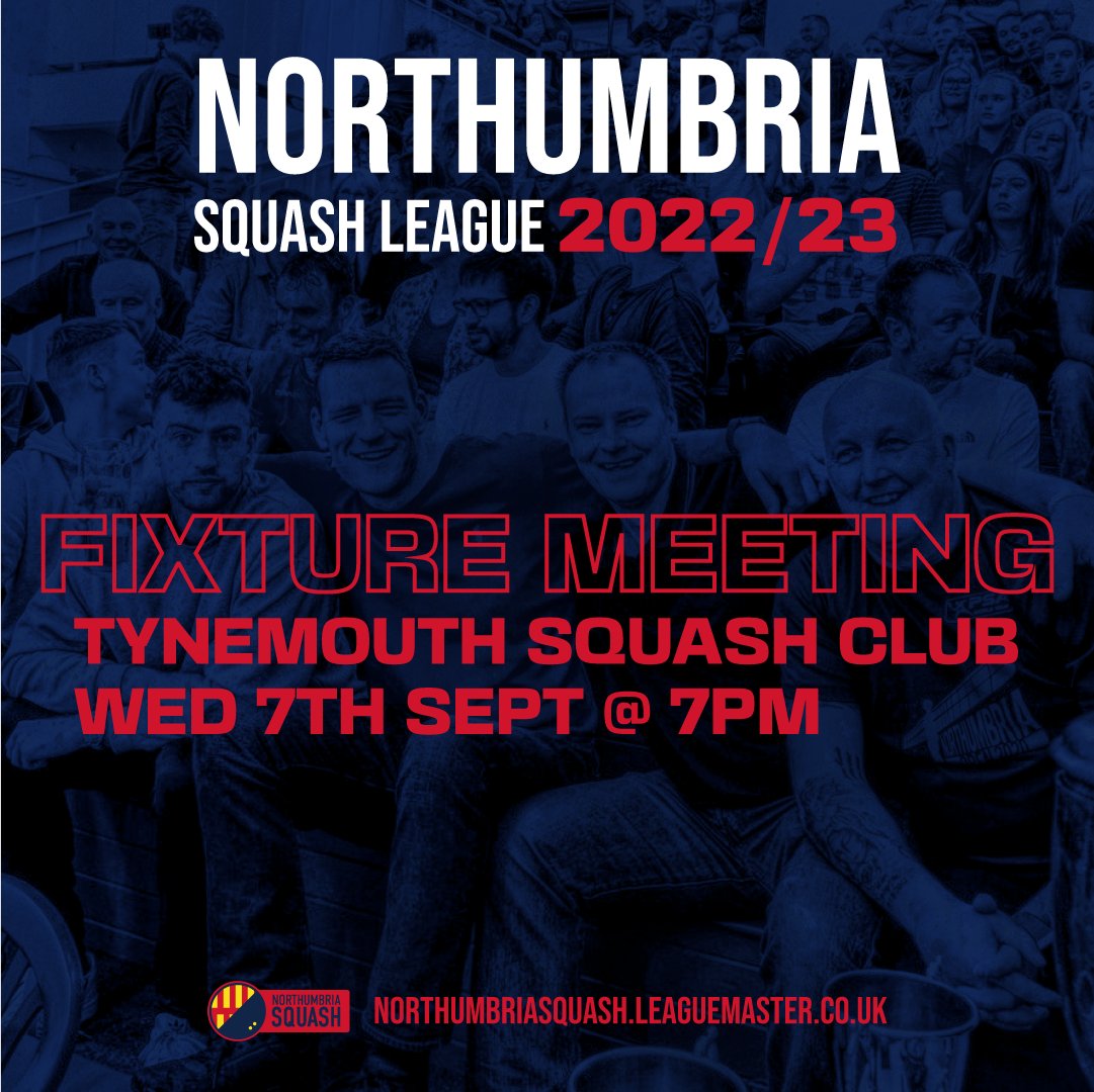 Northumbria Squash (@nbriasquash) on Twitter photo Fixture Meeting 🤝
<a href="/tynemouthsquash/">Tynemouth Squash</a>, Wed 7th Sept at 7pm.
All the league information and formalities will be covered as well as an update on the new rules for this season. 📜
Please send at least one club representative along to the meeting. Fixture Meeting 🤝
<a href="/tynemouthsquash/">Tynemouth Squash</a>, Wed 7th Sept at 7pm.
All the league information and formalities will be covered as well as an update on the new rules for this season. 📜
Please send at least one club representative along to the meeting.