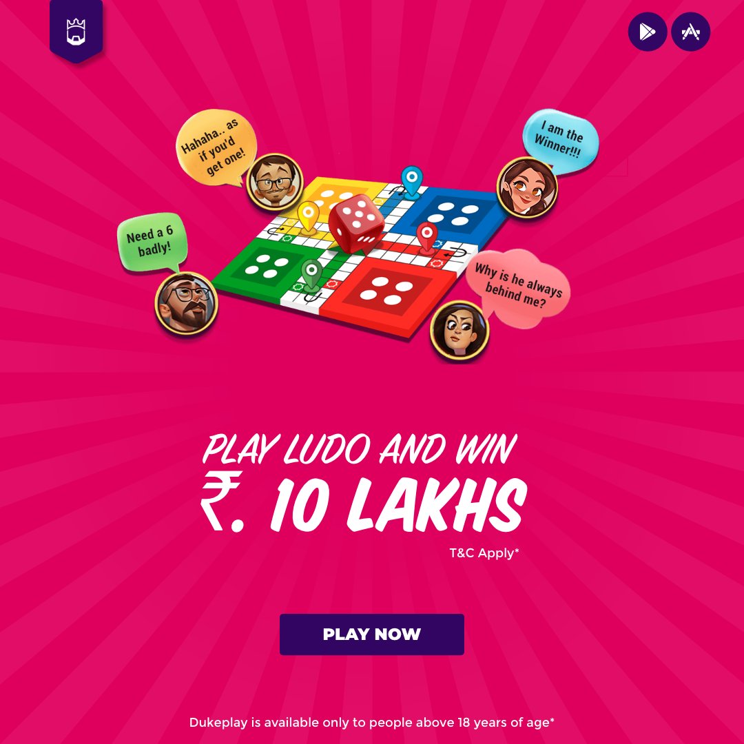 Play 🎲  #ludo &amp; win up to  ₹ 10 lakh every Sunday.
Join your favorite  #ludo tournament only on #dukeplayindia.

Download the  latest app 👍
buff.ly/3Sznw6G 

#ludomoney #ludosupreme #playdukeplay #ludopay #ludope #playludo #ludogame #earnmoney #WorkFromHome #ludocash