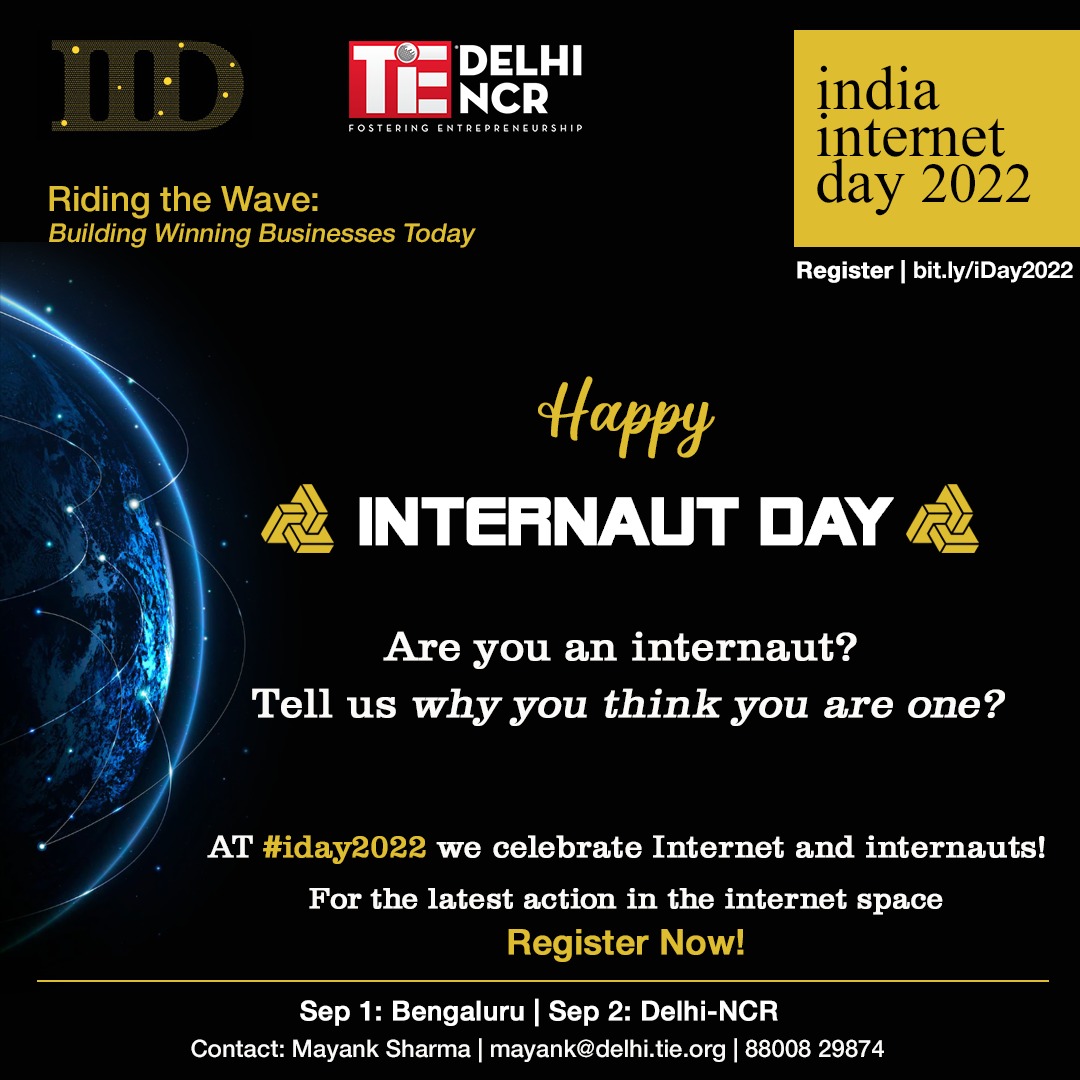 TiEDelhi's tweet photo. Happy Internaut Day- 
August 23, 1991- World Wide Web's inventor Tim Berners-Lee allowed access of WWW to the general public.
AT #iday2022 we celebrate success of #Internet and #internauts! 
Catch the latest action in the internet space on #iDay2022
Sep1&amp;2 https://t.co/TaPQ9WV74i https://t.co/o8uxhzcpIZ