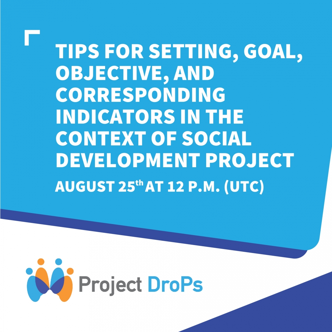 PM4NGOs's tweet photo. The next #ProjectDroPs will have an important guest: Dr. Charles TL Leung that will share tips for setting goals, objectives, and corresponding indicators in the context of social development projects.
See you next Thursday, at 12pm (UTC): https://t.co/5fs7omZ9dG https://t.co/DpoqlNfYEQ