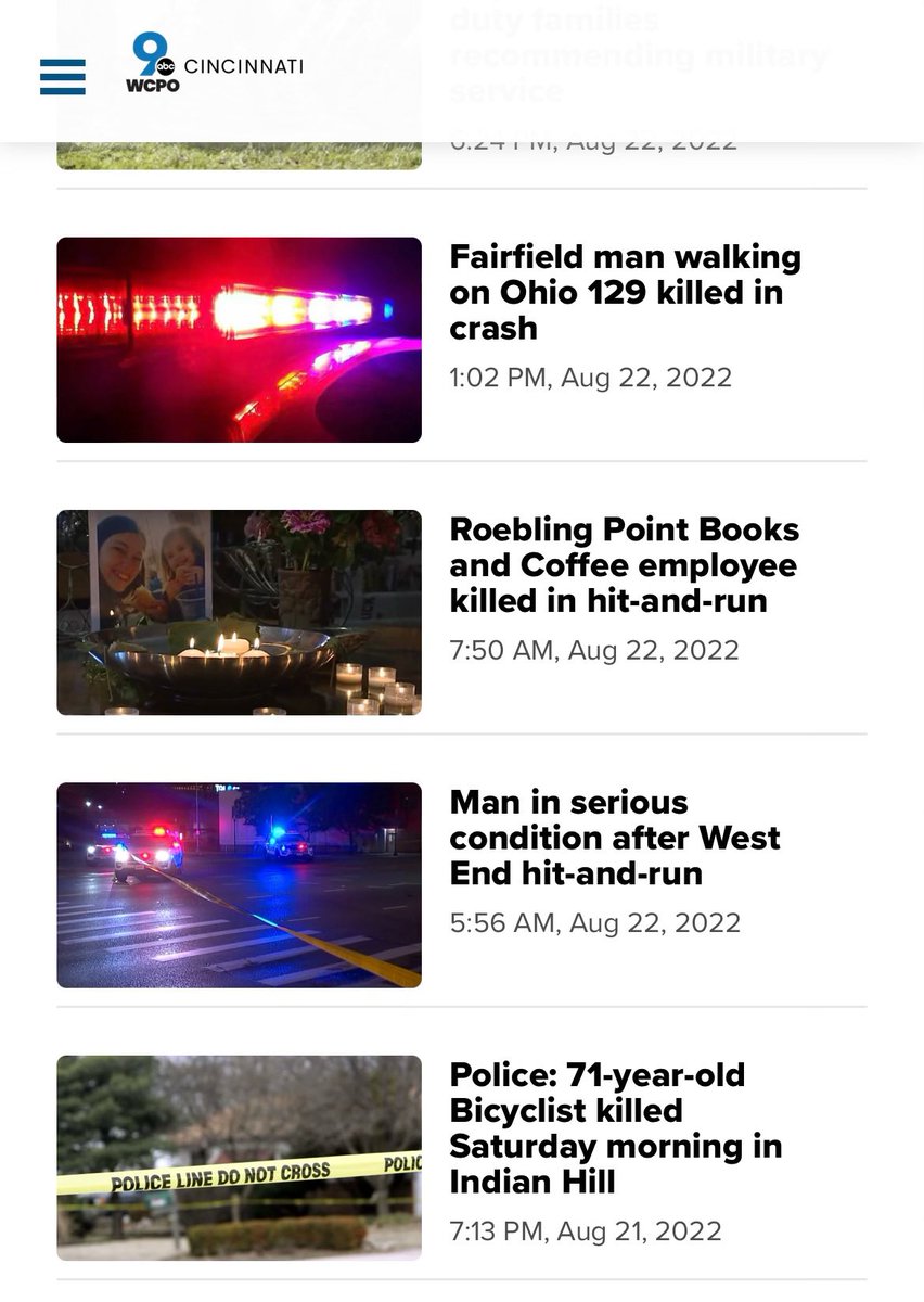 cincinnastywomn's tweet photo. Just a regular week in the Cincinnati area. Our city has a public health crisis with car violence. When will our politicians get serious about solving these problems? https://t.co/KJcKcoXcRb