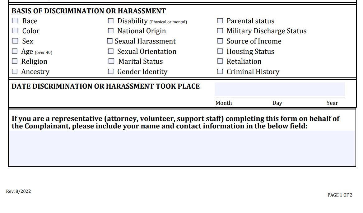 Important update! Commission Complaint Forms now include a field for representative contact information. This field can be completed by an individual who is helping a Complainant complete the Complaint Form. Please let us know if you have any questions.

#CookCounty #HumanRights